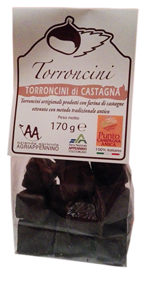 Immagine di Torroncini alla castagna ricoperti di cioccolata 170 g